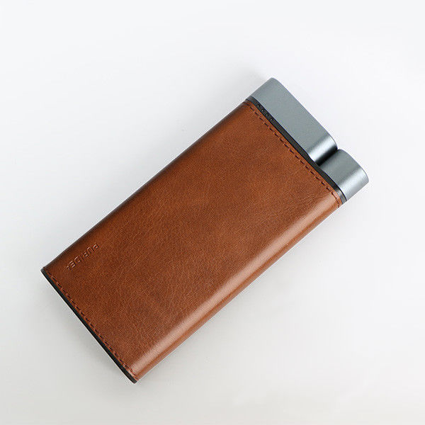 10000mAh Power Bank Metal Shell Leather Finish 2pcs USB-A 1pc Type-C cổng