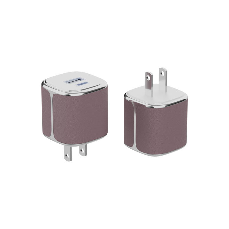 Bộ sạc tường 35W gọn gàng USB-C Và USB-A PD GaN Bộ sạc tường với vỏ da